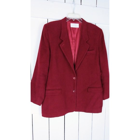 Vintage Barrie Pace dark red camel hair wool blazer jacket/16 - Picture 3 of 6